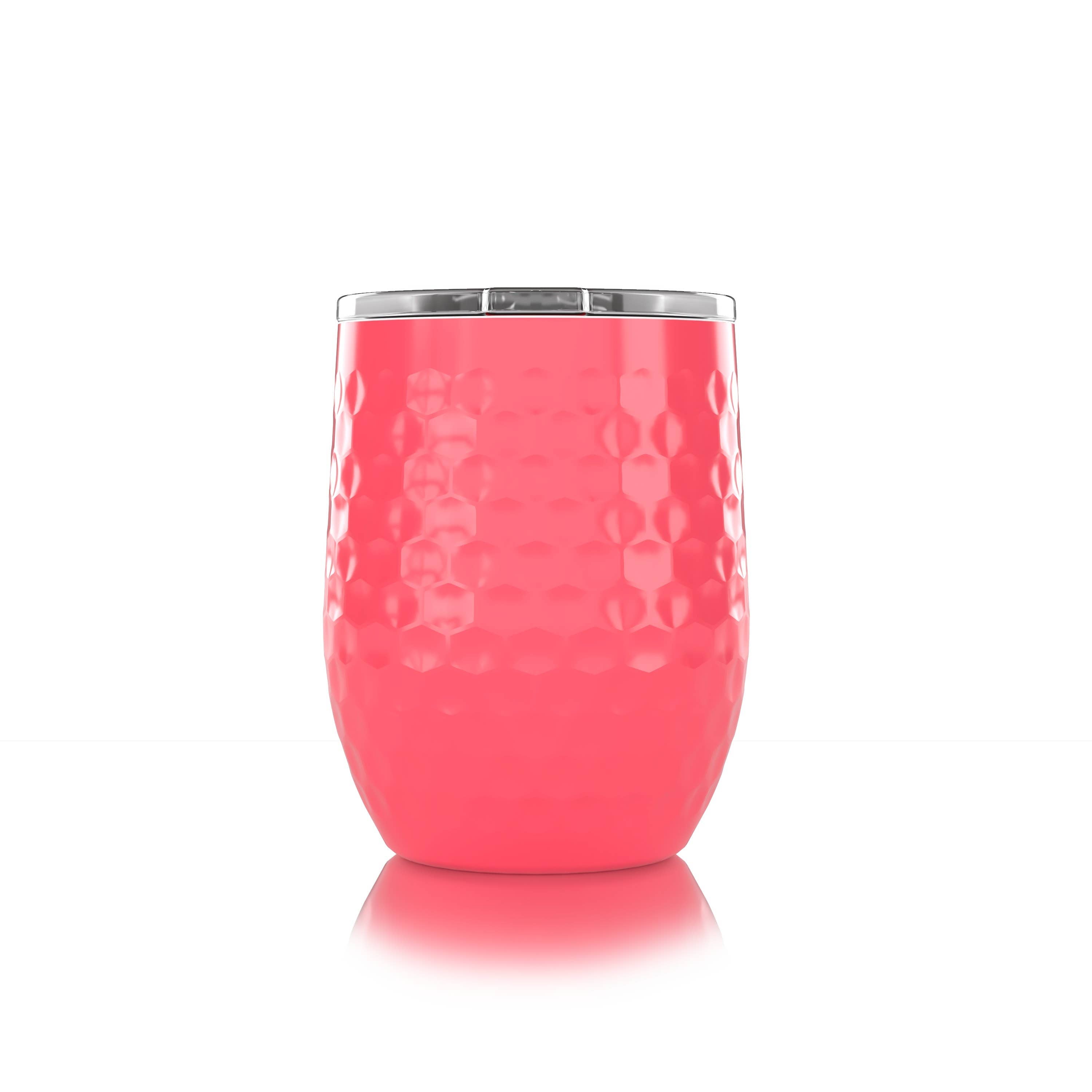 SALE! - 16 oz Dimpled Golf® Pink Stainless Steel Wine Tumbler