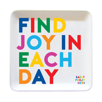 Trinket Dish - Find Joy In Each Day - Colorful Square Dish