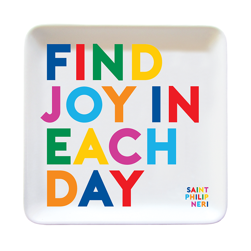 Trinket Dish - Find Joy In Each Day - Colorful Square Dish