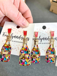 Fun, Sparkly Champagne bottle Earrings