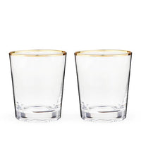 Gilded Glass Tumbler Rocks Glass -  Single Glasses