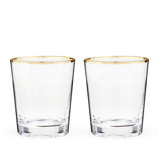 Gilded Glass Tumbler Rocks Glass -  Single Glasses