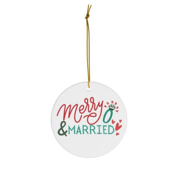 Newlyweds Christmas Ornament - Just Married Holiday Ornament