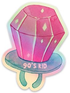 90s Kid Ring Pop Holographic Sticker - 90s Nostalgia Gifts