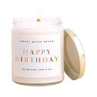 SALE! Happy Birthday Soy Candle - Clear Jar - 9 Oz