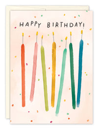 Pink Birthday Candles - Greeting Card