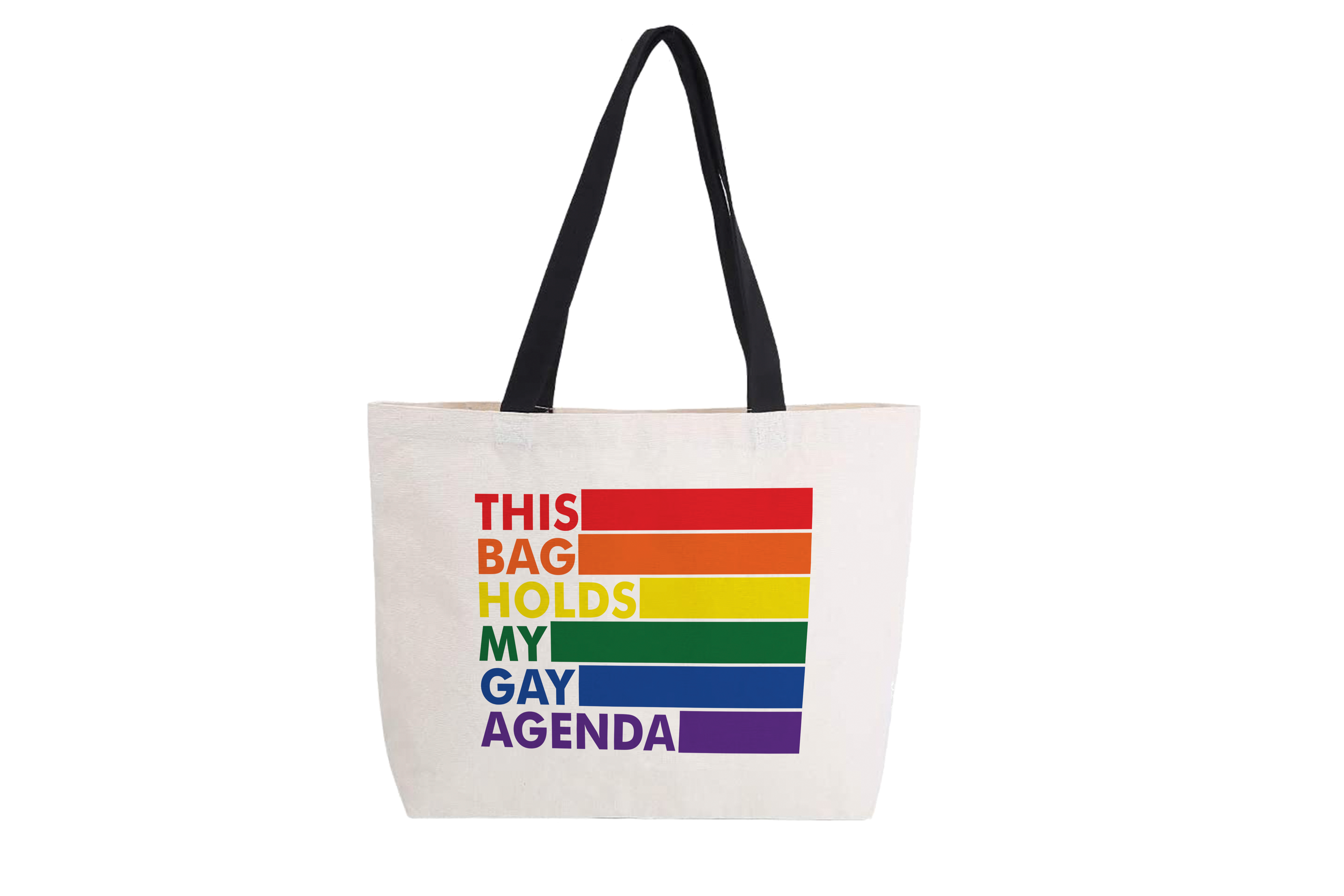 My Gay Agenda | LGBTQ+ Rainbow Pride Canvas Bag w/Pocket