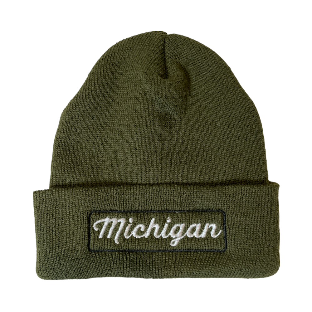 Hat - Michigan Script Flip Knit