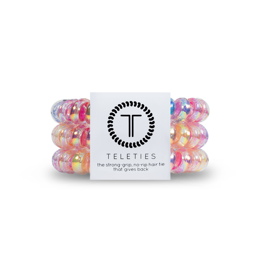 TELETIES - Eat Glitter for Breakfast - Large Coil Hair Ties