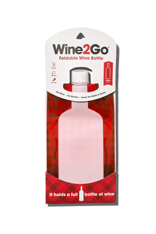 The Foldable Wine Bottle - Gingham Red