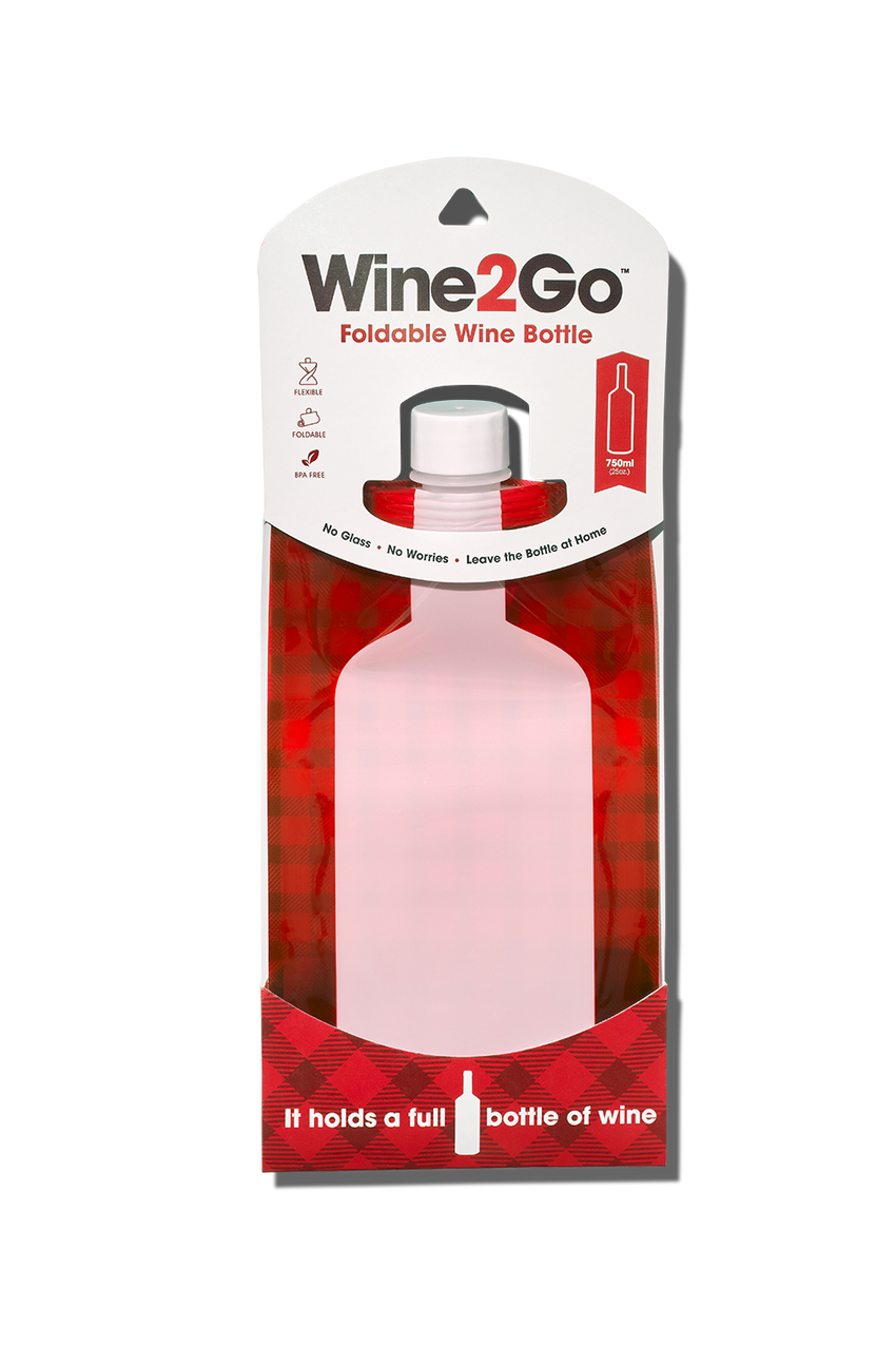The Foldable Wine Bottle - Gingham Red