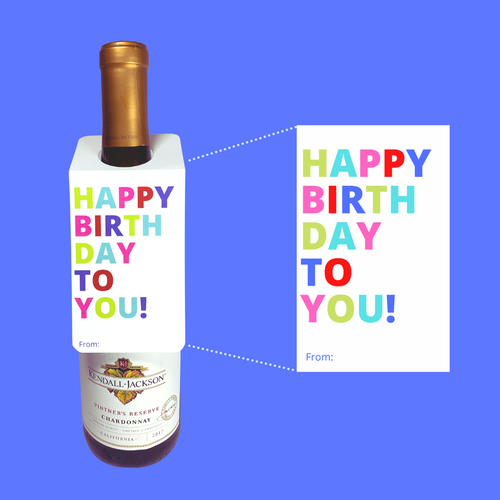 SALE! Wine tag - Happy Birthday to You!