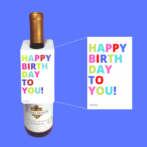 Wine tag - Happy Birthday