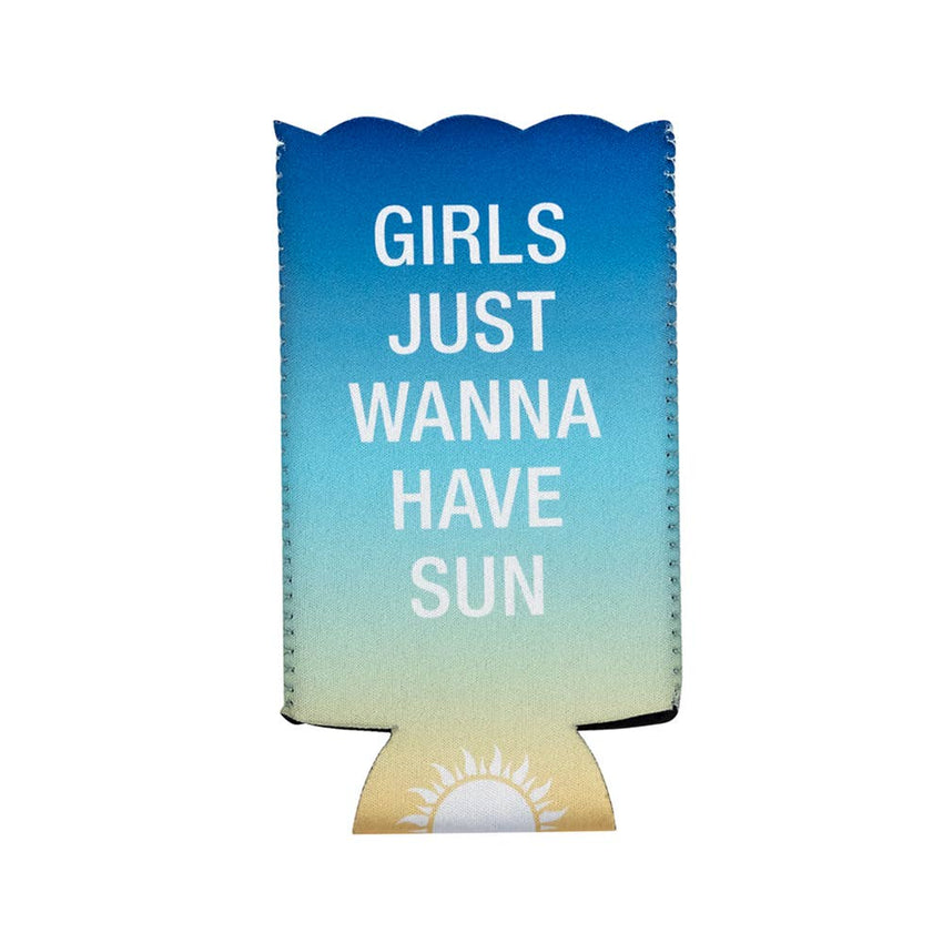 SALE! Girls Just Wanna Have Sun Scalloped Slim Koozie