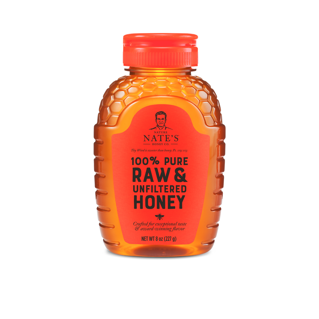 Nature Nate's Raw and Unfiltered Honey, 8oz: 8oz