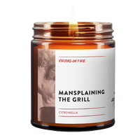 SALE! MANSPLAINING THE GRILL (Citronella) 100% Soy Wax Candle 🗣