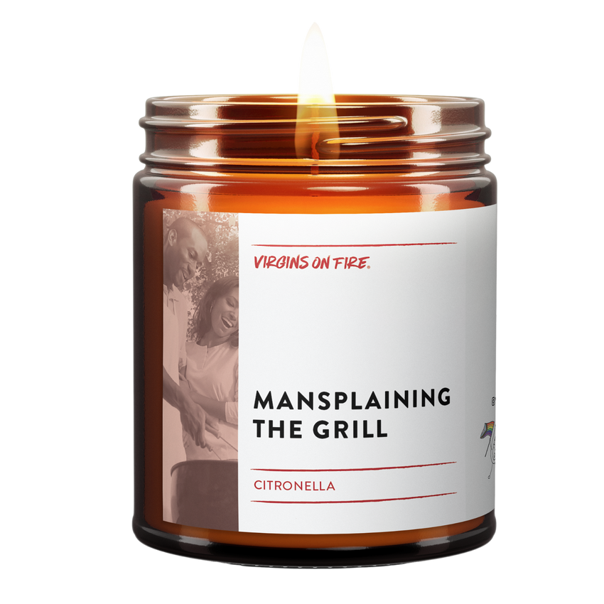 SALE! MANSPLAINING THE GRILL (Citronella) 100% Soy Wax Candle 🗣