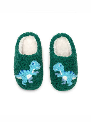 Kids Dino Slipper - Fuzzy dinosaur slippers - Unisex kids slippers