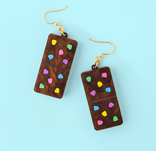 SALE! Galaxy Brownie Acrylic Statement Earrings