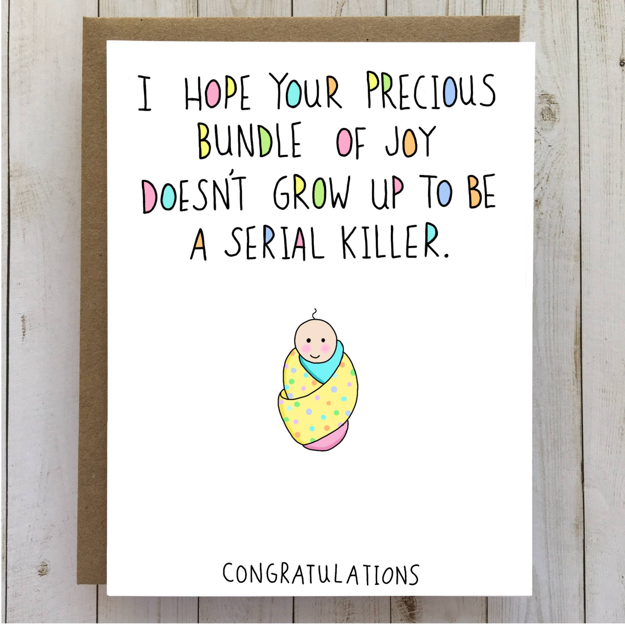 Funny Pregnancy, Baby Card - Bundle of Joy Serial Killer