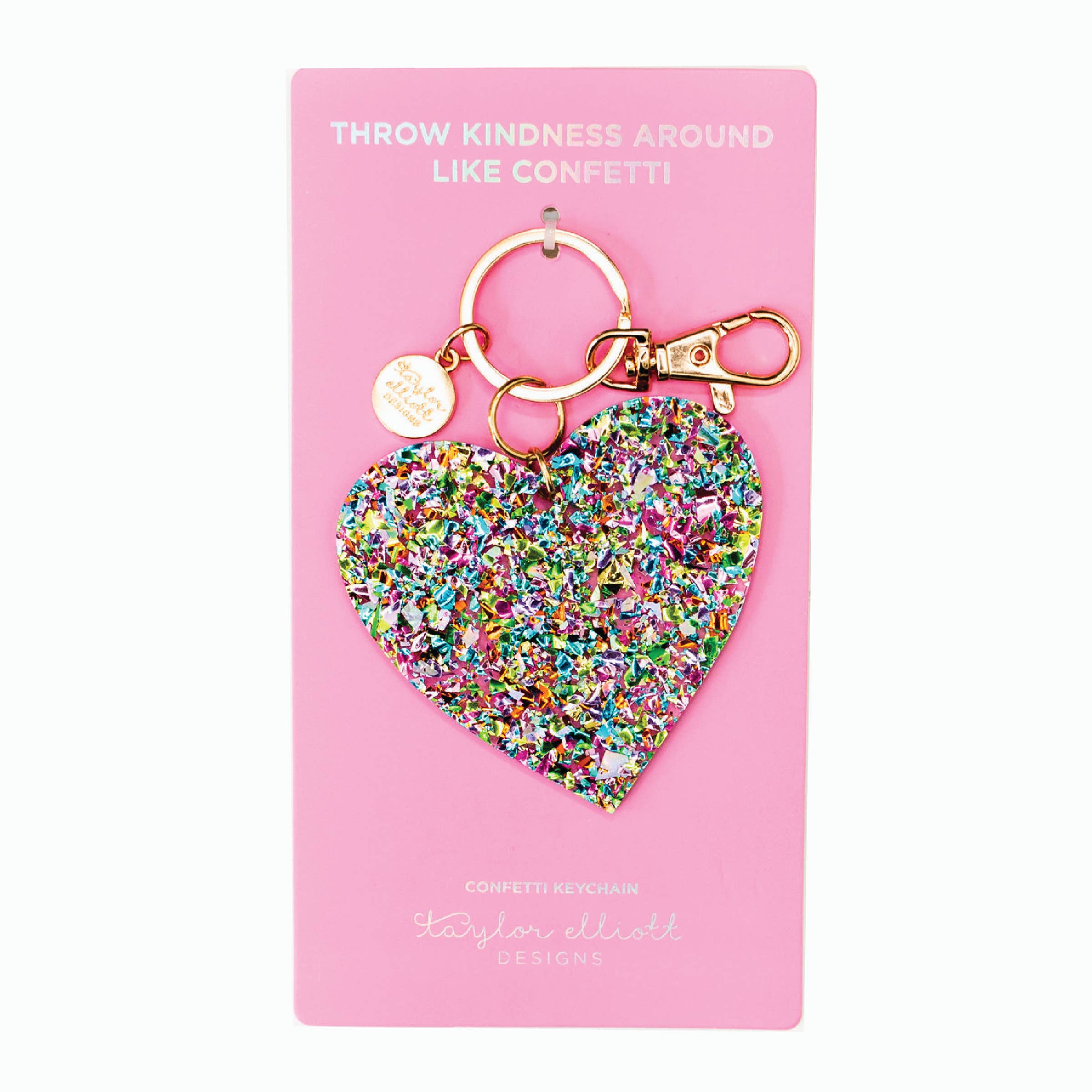 Taylor Elliott Designs - Confetti Acrylic Heart Keychain