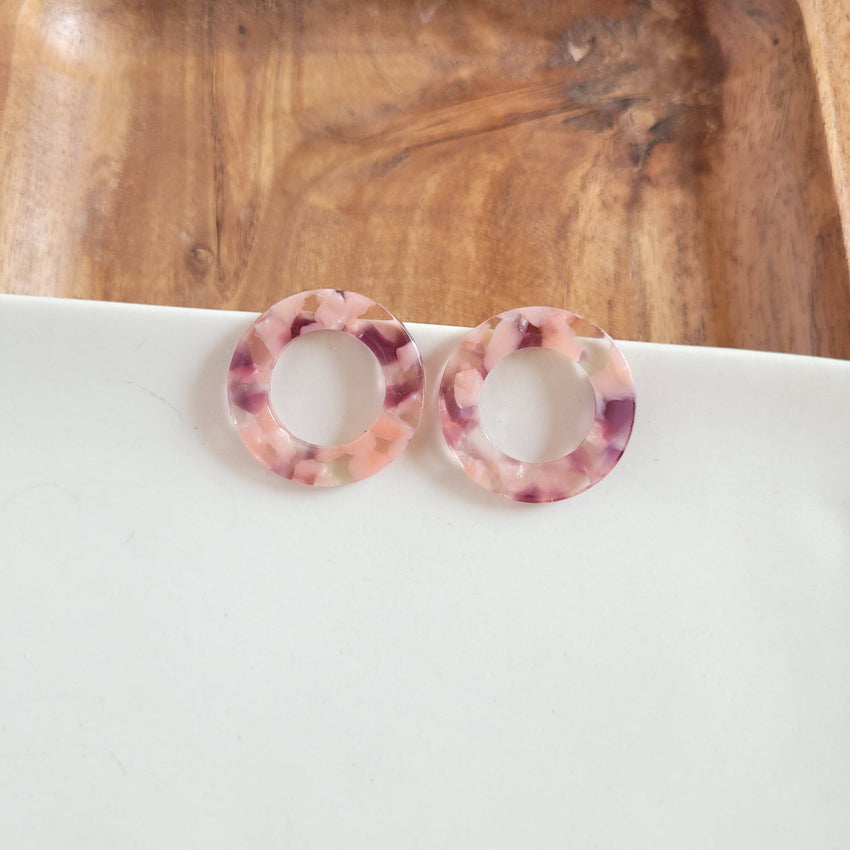 Jo Jo Stud Earrings - Mulberry & Mauve