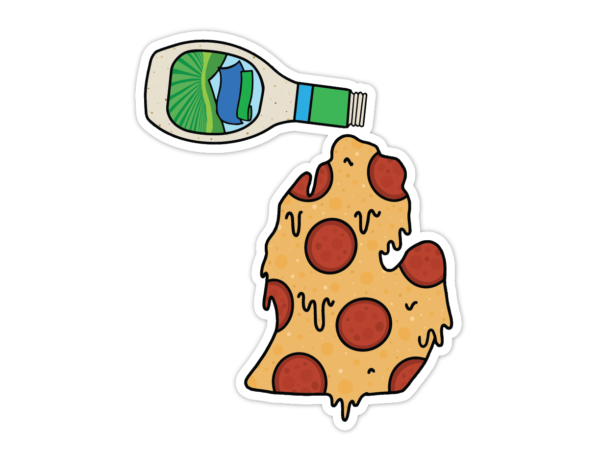 Pizza + Ranch Michigan Sticker - LARGE sticker
