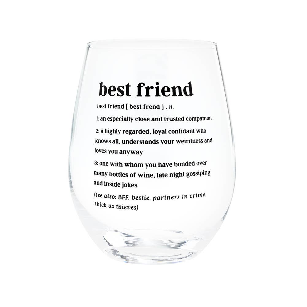 Best Friend Definition - Stemless Wine Glass