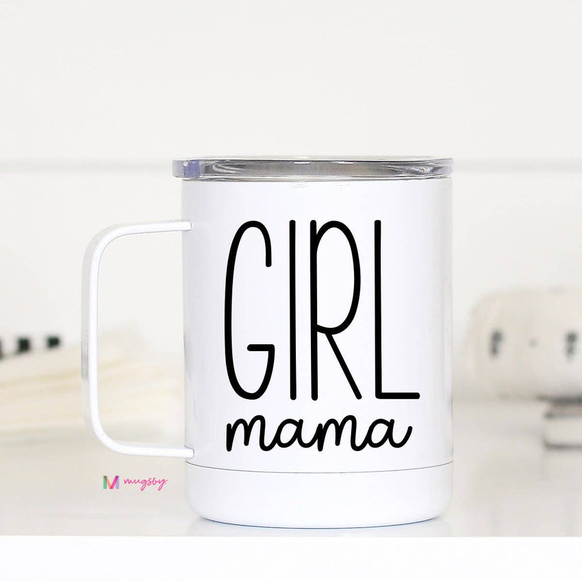 Girl Mama Modern Travel Cup With Handle, Mom Mug