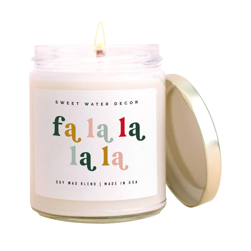 SALE! Fa La La La Soy Candle - Clear Jar - 9 oz