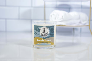 SALE! Fresh Linen Glass Candle