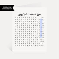 Let's Celebrate Wordsearch Card | Interactive Card Congrats