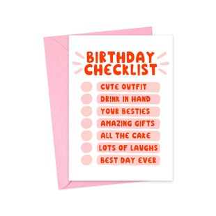 Fun Birthday Checklist Greeting Card - Cute Happy Birthday Card for Her