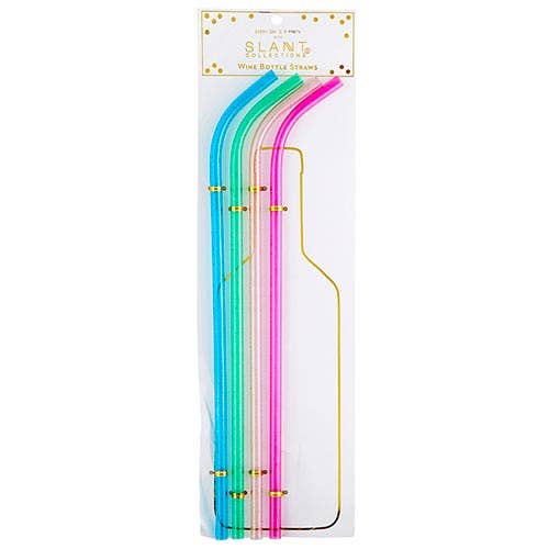 Fun Gift! Wine Bottle Straws! Bright colors!