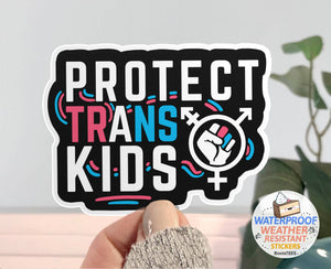 Protect Trans Kids Sticker, Waterproof Transgender Pride