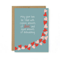 Funny Wedding or Anniversary Card - May Your Lives Be filled with copious amounts of love