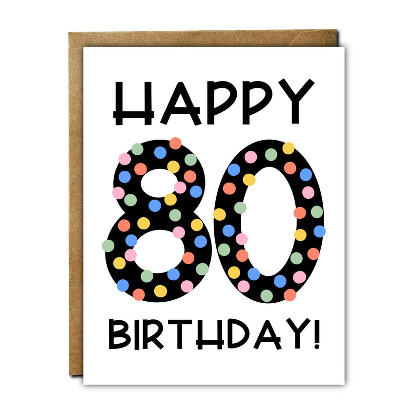 Happy 80th Birthday Card - Milestone Greeting Card