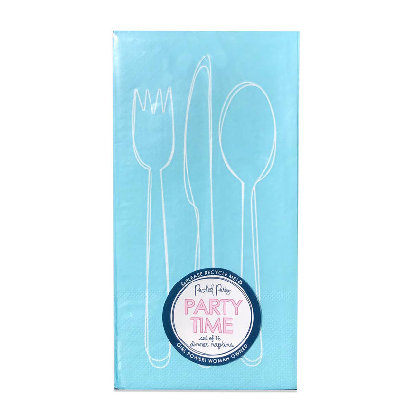 SALE! Picnic Silverware Napkin- BLUE