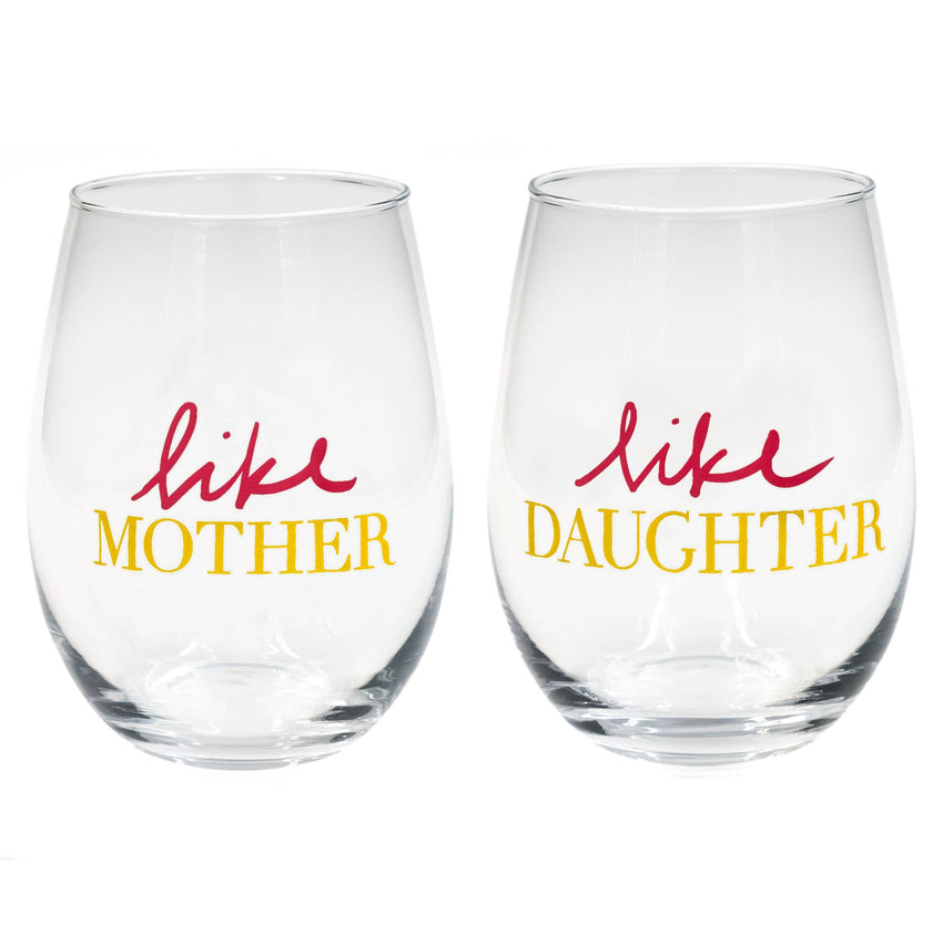 Like Mother / Like Daughter Stemless Wine Glass Set