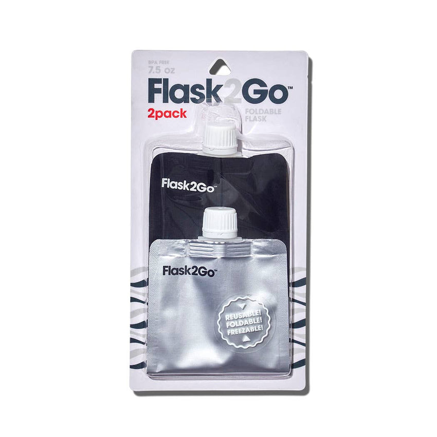 SALE! The Foldable Flask - Black/silver 2pk