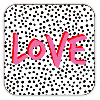 Love Polka Dot Cork Back Coaster