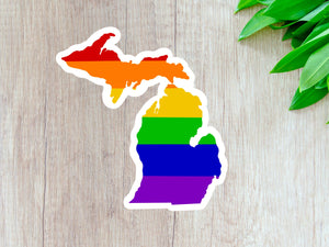 Rainbow Michigan Sticker