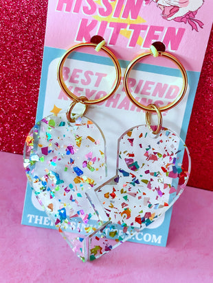 Best Friend Confetti Keychains