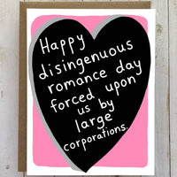 Disingenuous Romance Day Valentine Card, Valentines