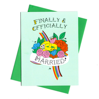 Finally & Officially Married - Queer Wedding Card