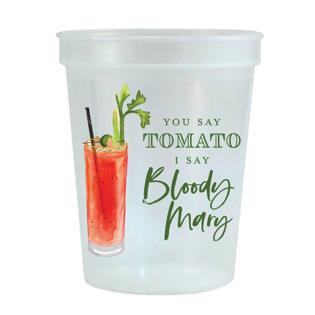 SALE! - You Say Tomato I say Bloody Mary Stadium Cups-  Set of 6