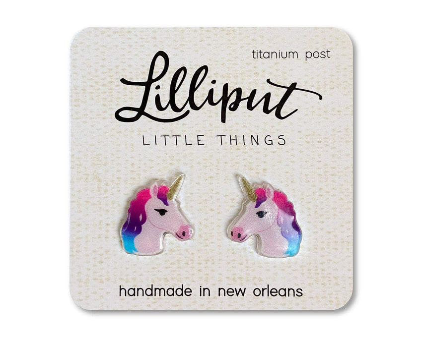 Rainbow Unicorn Earring Studs