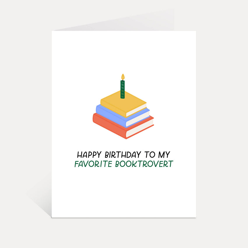 Happy Birthday Booktrovert Card | Book Card, Funny Birthday