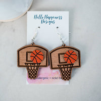 SALE! Basketball Goal with 3D Basketball Dangles Sports Earrings