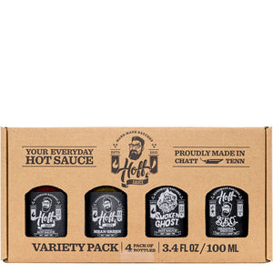 Mini Flask Gift Box -  Hoff's 4-pack Variety - 3.4oz/ea